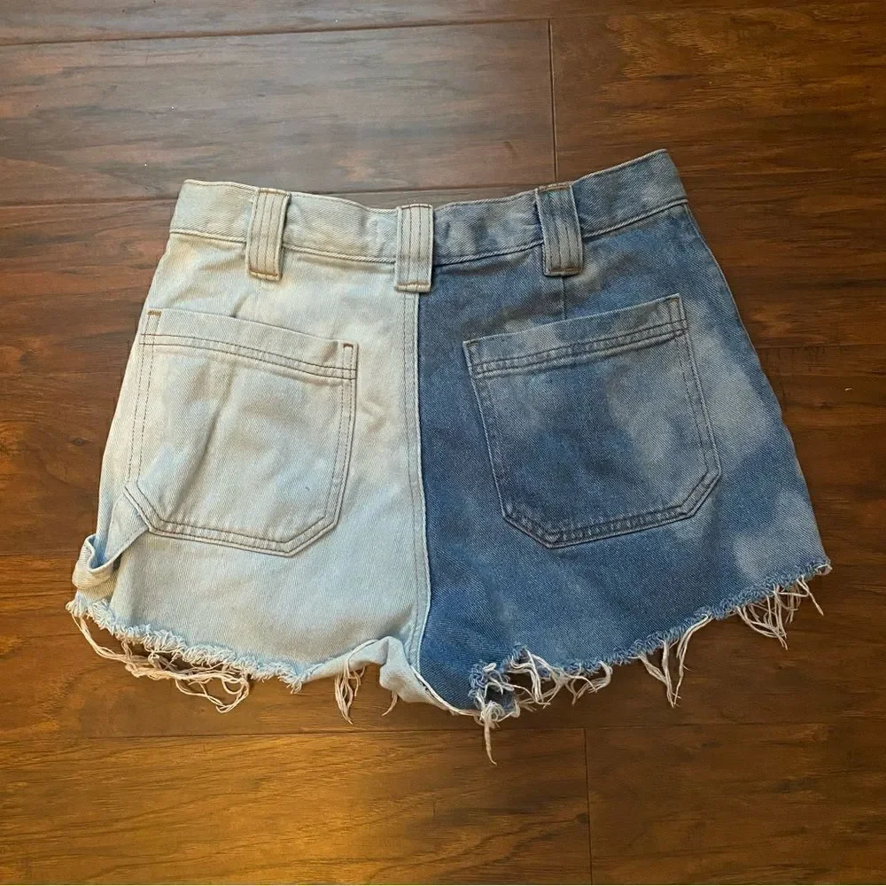 NEW PACSUN Two Tone Denim Shorts